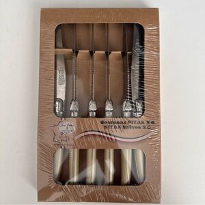Laguiole Silver and Cream Steak Knives Set